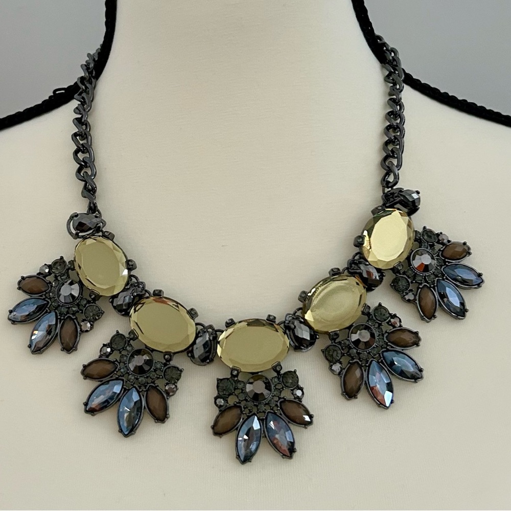 The Limited Statement Necklace Bib Chunky Yellow Black Blue Brown